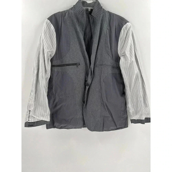 JOHN VARVATOS Cotton Blend Gray Stripe Unconstructed BLAZER Jacket Size 36 USA - Picture 10 of 15